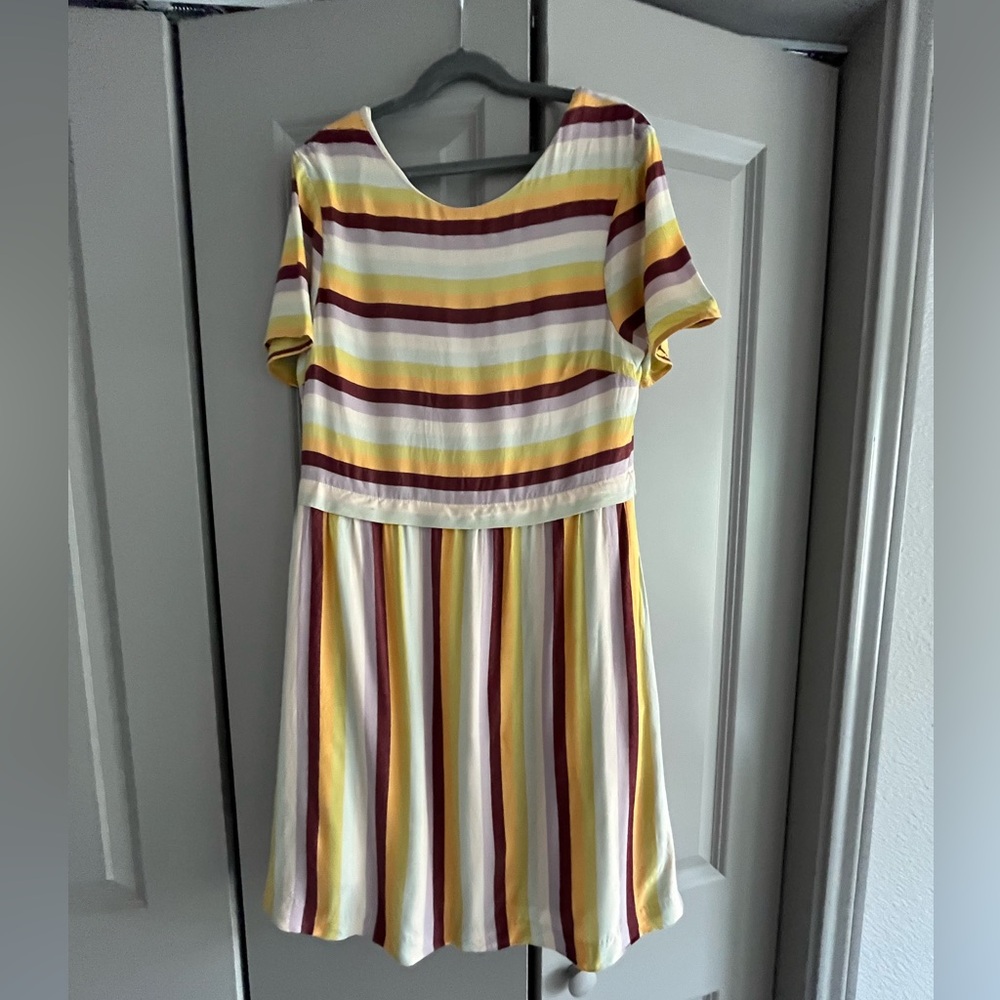 Madewell striped scoop-back dress size 0